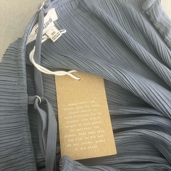 Madewell The Goldie Dress in Plissé NWT Size 00 - Picture 14 of 14